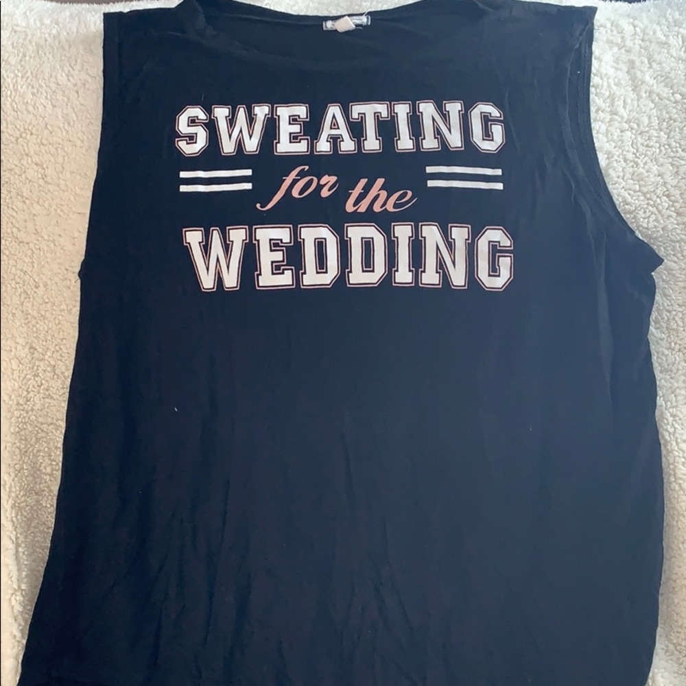 Sweating for the wedding tank top! Size XL
